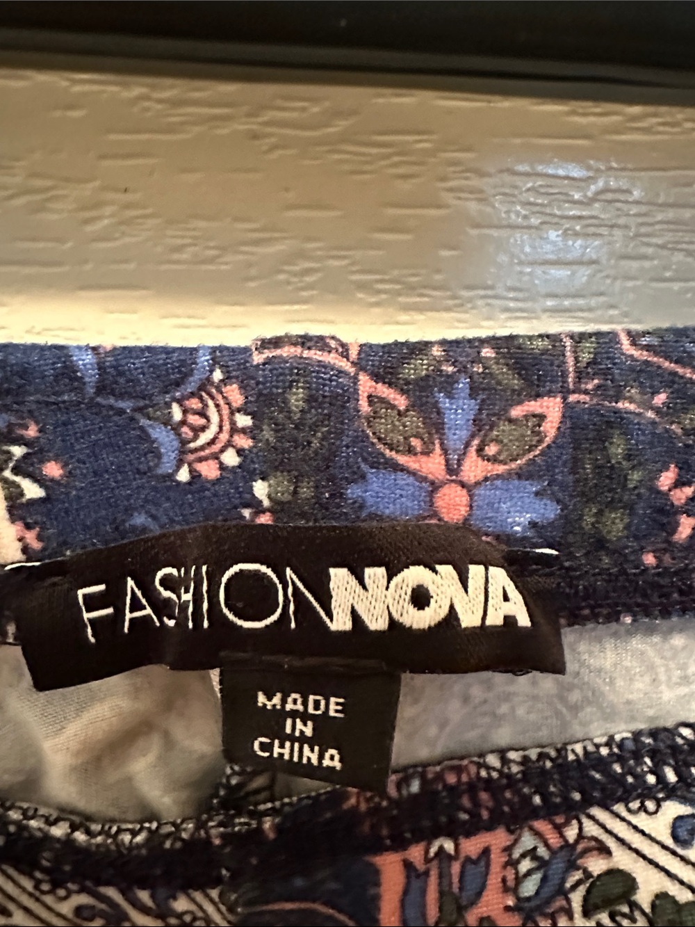 Fashion Nova Navy Multi Boho Flare Pants - Picture 2 of 4